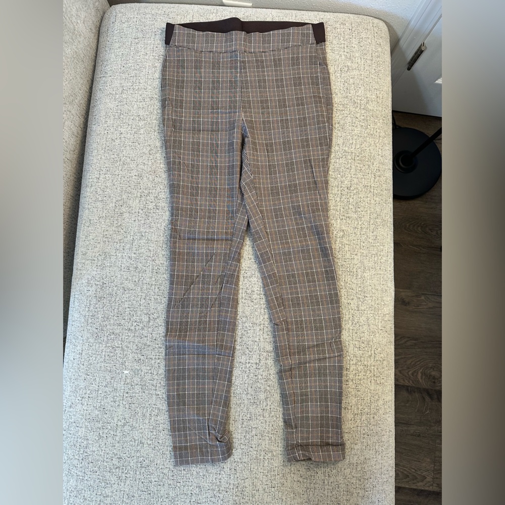 Brown Plaid Dress Pants